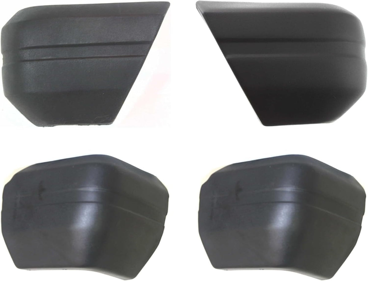 Front and Rear Bumper End Caps Textured Right Passenger & Left Driver Side for 1984-1996 Jeep Cherokee & 1984-1990 Wagoneer