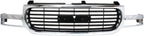 Front Grille Chrome Shell/painted Black Insert for 1999-2002 GMC Sierra 1500, 1999-2002 Sierra 2500 & More