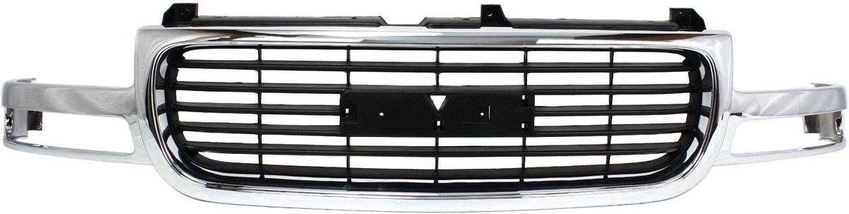Front Grille Chrome Shell/painted Black Insert for 1999-2002 GMC Sierra 1500, 1999-2002 Sierra 2500 & More