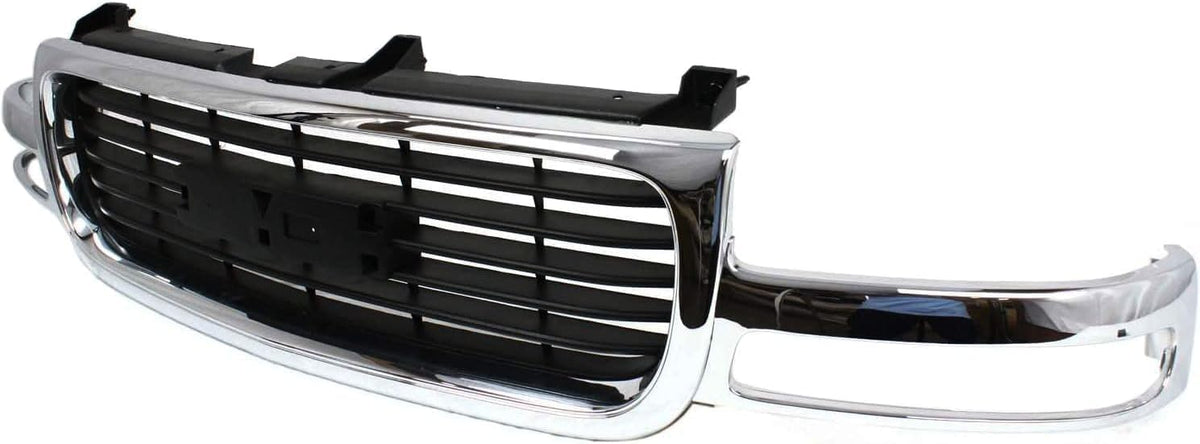 Front Grille Chrome Shell/painted Black Insert for 1999-2002 GMC Sierra 1500, 1999-2002 Sierra 2500 & More