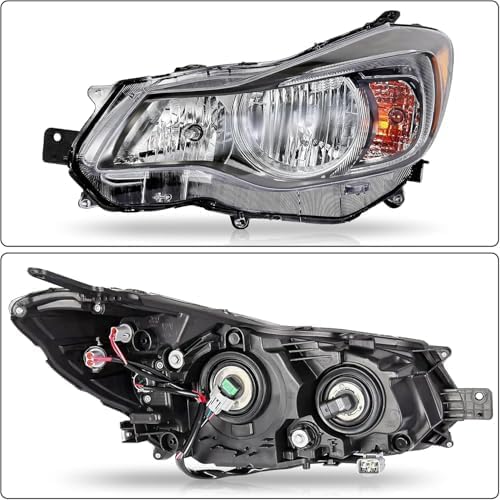 6-Piece Front Bumper Cover Kit: Bumper Cover, Grille, Fog Lamps & Head Lights for 2013-2015 Subaru XV Crosstrek