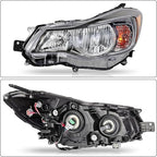 6-Piece Front Bumper Cover Kit: Bumper Cover, Grille, Fog Lamps & Head Lights for 2013-2015 Subaru XV Crosstrek