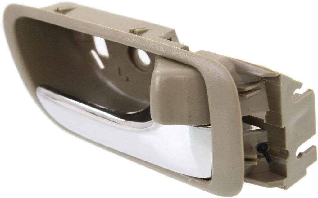 Set of 2 Front & Rear Interior Door Handle Chrome with Beige Plastic Right Passenger & Left Driver Side for 2002-2006 Toyota Camry