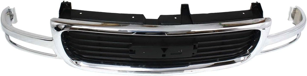 Front Grille Chrome Shell/painted Black Insert for 1999-2002 GMC Sierra 1500, 1999-2002 Sierra 2500 & More
