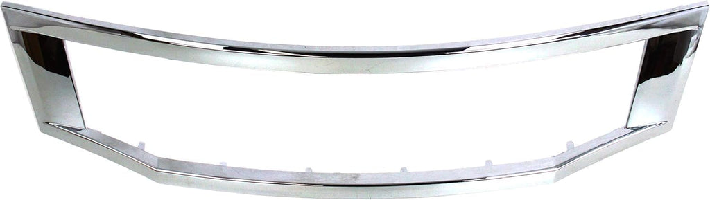 2-Piece Front Bumper Cover Kit: Primed Bumper Cover & Primed Grille Shell & Insert with Chrome Molding for 2008-2010 Honda Accord