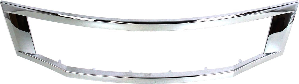 2-Piece Front Bumper Cover Kit: Primed Bumper Cover & Primed Grille Shell & Insert with Chrome Molding for 2008-2010 Honda Accord