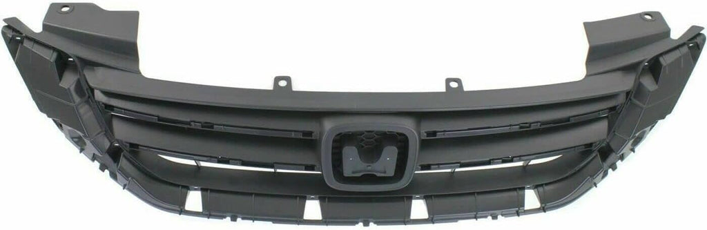 4-Piece Front Bumper Kit: Bumper Textured Upper & Lower Grille, Molding & Chrome Trim (Left & Right) for 2013-2015 Honda Accord
