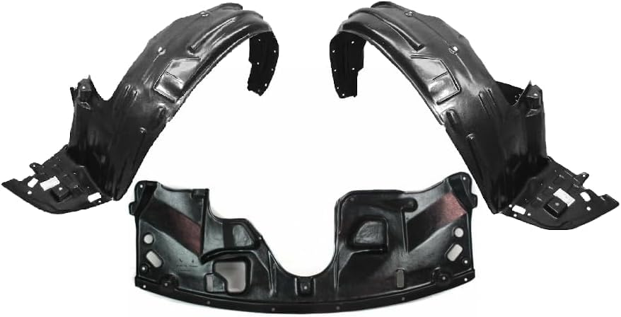 3-Piece Front Splash Shield Kit: Engine Splash Shield & Fender Liner (Left & Right) for 2005-2007 Honda Odyssey