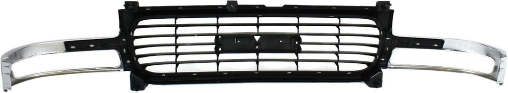 Front Grille Chrome Shell/painted Black Insert for 1999-2002 GMC Sierra 1500, 1999-2002 Sierra 2500 & More