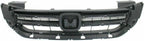 Front Bumper Upper & Lower Grille Textured + Molding + Set of 4 Trim Chrome Left Driver & Right Passenger Side for 2013-2015 Honda Accord