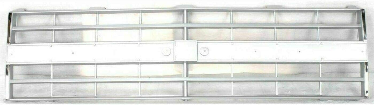3-Piece Front Grille Kit: Silver Grille Shell & Insert with Molding Holes & Head Lamp Door (Left & Right) for 1985-1987 Chevrolet C10, 1985-1987 C20 & More