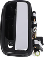 Front Door Handle Textured Black with Chrome Lever Left Driver & Right Passenger Side, with Key Hole for 1995-2004 Toyota Tacoma