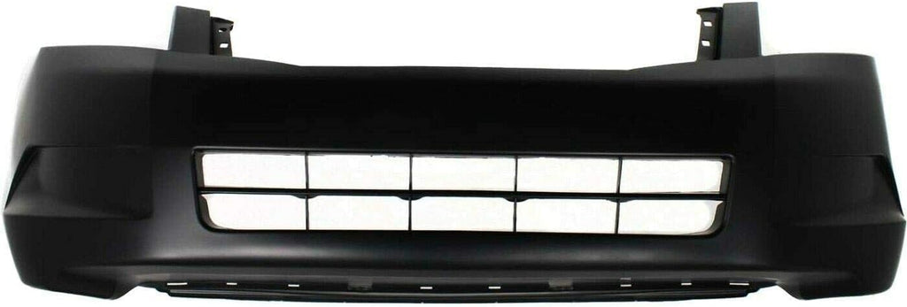 2-Piece Front Bumper Cover Kit: Primed Bumper Cover & Primed Grille Shell & Insert with Chrome Molding for 2008-2010 Honda Accord