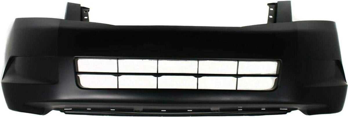 2-Piece Front Bumper Cover Kit: Primed Bumper Cover & Primed Grille Shell & Insert with Chrome Molding for 2008-2010 Honda Accord