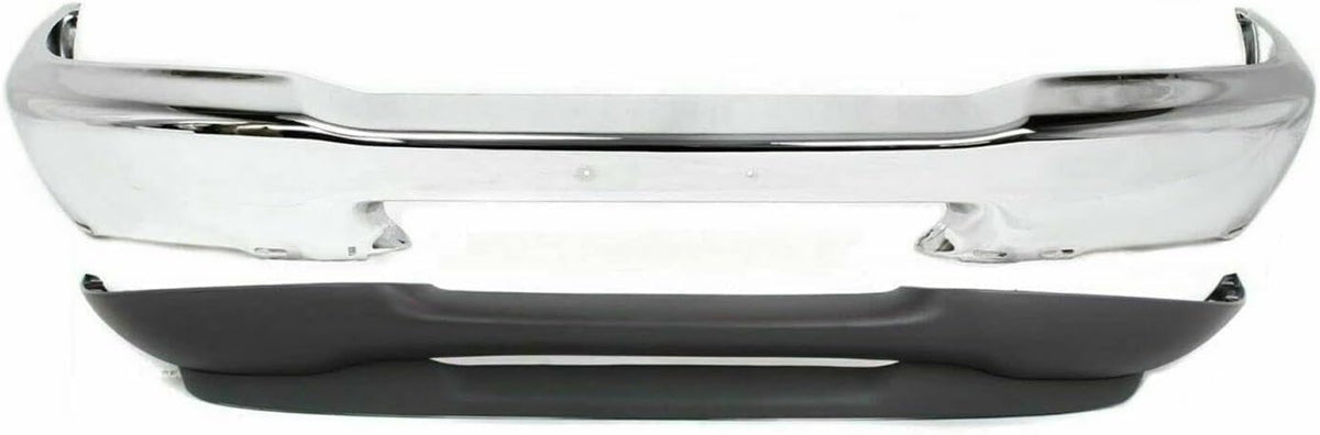 Front Bumper Chrome Steel + Lower Valance Textured Plastic for 1998-2000 Ford Ranger