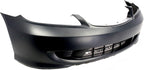2-Piece Front Bumper Cover Kit: Primed Bumper Cover & Painted Black Grille Shell & Insert for 2004-2005 Honda Civic