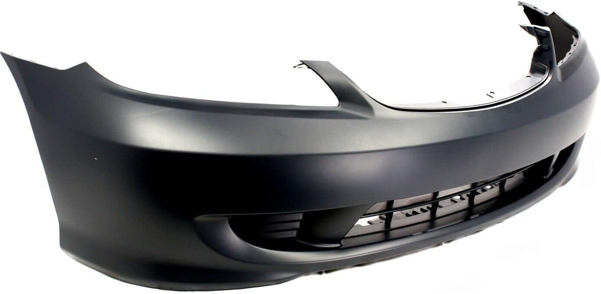 2-Piece Front Bumper Cover Kit: Primed Bumper Cover & Painted Black Grille Shell & Insert for 2004-2005 Honda Civic
