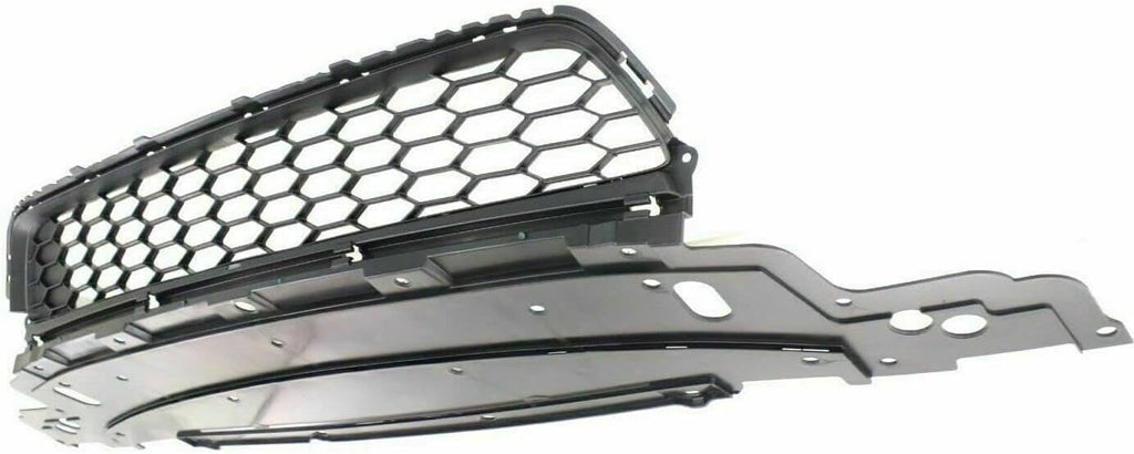 2-Piece Front Grille Kit: Textured Lower Grille & Chrome Bumper Molding for 2013-2015 Honda Accord