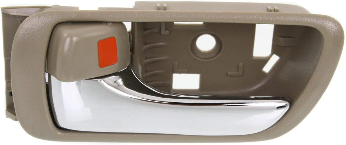 Set of 2 Front & Rear Interior Door Handle Chrome with Beige Plastic Right Passenger & Left Driver Side for 2002-2006 Toyota Camry