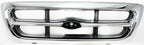 5-Piece Front Grille Kit: Chrome Grille Shell & Insert, Headlights Assembly & Corner Lamps (Left & Right) for 1998-2000 Ford Ranger