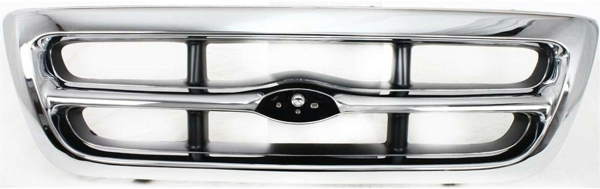 5-Piece Front Grille Kit: Chrome Grille Shell & Insert, Headlights Assembly & Corner Lamps (Left & Right) for 1998-2000 Ford Ranger