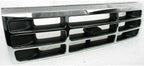 3-Piece Front Grille Kit: Chrome Grille Shell/plastic Insert & Head Light Doors (Left & Right) for 1992-1997 Ford F-350, 1992-1996 Bronco & More