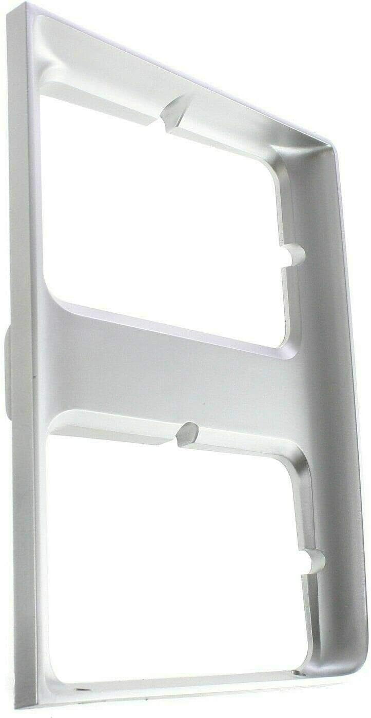 3-Piece Front Grille Kit: Silver Grille Shell & Insert with Molding Holes & Head Lamp Door (Left & Right) for 1985-1987 Chevrolet C10, 1985-1987 C20 & More