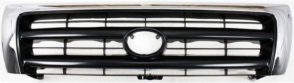 7-Piece Front Grille Kit: Chrome Grille Shell Painted & Dark Argent Insert, Fillers, Corner Lights, Headlights & Brackets (Left & Right) for 1998-2000 Toyota Tacoma