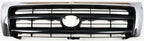 7-Piece Front Grille Kit: Chrome Grille Shell Painted & Dark Argent Insert, Fillers, Corner Lights, Headlights & Brackets (Left & Right) for 1998-2000 Toyota Tacoma