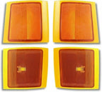 9-Piece Front Grille Kit: Primed Grille Shell and Insert Plastic, Signals & Headlights & Reflector and Marker Lamps (Left & Right) for 1994-1999 Chevrolet C1500, 1994-2000 C2500 & More
