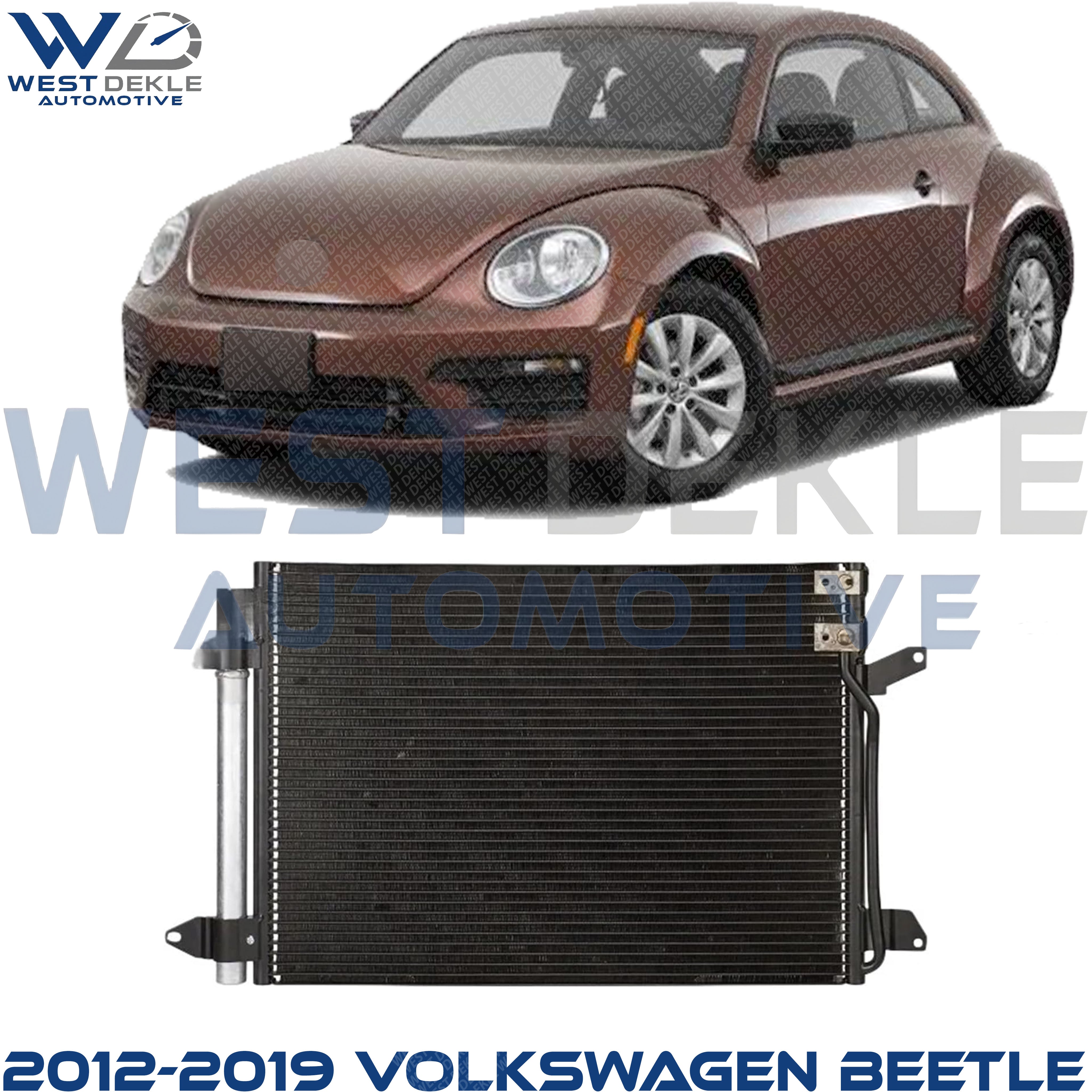 A/C Condenser, With Receiver Drier For 2012-2019 Volkswagen Beetle & 2009-2018 Jetta