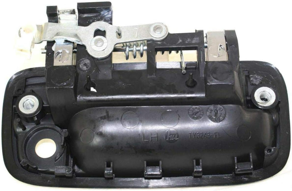 Front Exterior Door Handle Black Bezel with Chrome Lever Left Driver Side, with Key Hole for 1995-2004 Toyota Tacoma