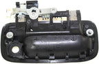 Front Exterior Door Handle Black Bezel with Chrome Lever Left Driver Side, with Key Hole for 1995-2004 Toyota Tacoma