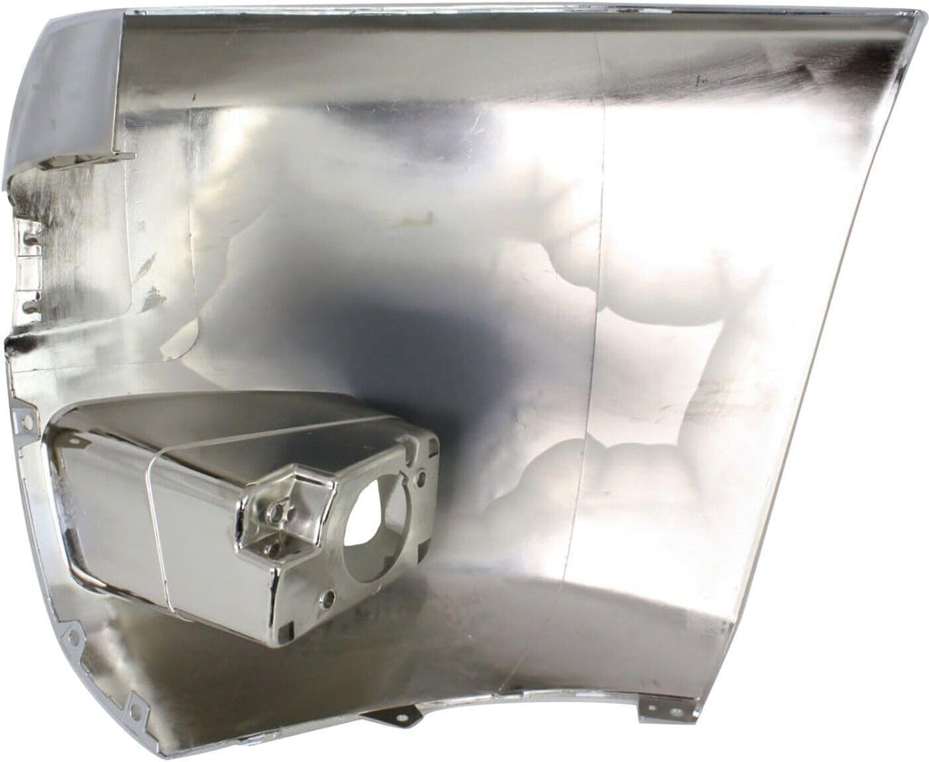 Front Bumper End Cap Chrome Steel Right Passenger Side with Fog Light Hole for 2007-2012 Chevrolet Silverado 2500 HD & 2007-2012 Silverado 3500 HD