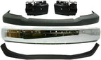 5-Piece Front Bumper Kit: Chrome Bumper Steel, Upper Cover, Textured Lower Valance & Bracket (Left & Right) for 2003-2014 GMC Savana 1500, 2003-2017 Savana 2500 & More
