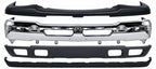 Front Bumper Chrome Steel + Upper Cover + Lower Valance + Extension Textured for 2002-2006 Chevrolet Avalanche 1500, 2003-2007 Silverado 1500 & More