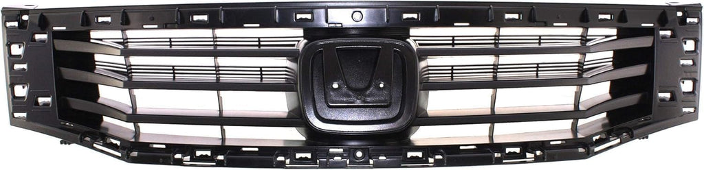 2-Piece Front Bumper Cover Kit: Primed Bumper Cover & Primed Grille Shell & Insert with Chrome Molding for 2008-2010 Honda Accord