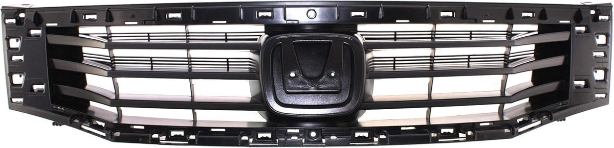 2-Piece Front Bumper Cover Kit: Primed Bumper Cover & Primed Grille Shell & Insert with Chrome Molding for 2008-2010 Honda Accord