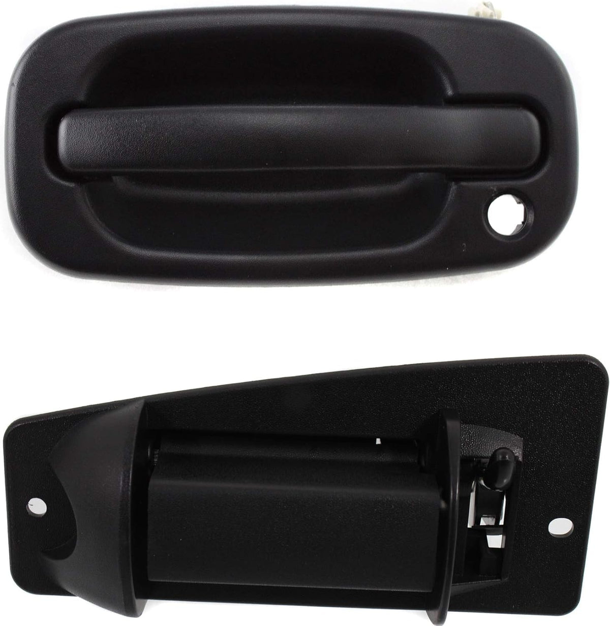 Front & Rear Exterior Door Handle Textured Left Driver Side, Extended Cab Pickup, Front Driver Side - with Key Hole for 1999-2007 GMC Sierra 1500, 1999-2007 Chevrolet Silverado 1500 & More