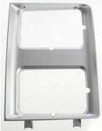 3-Piece Front Grille Kit: Silver Grille Shell & Insert with Molding Holes & Head Lamp Door (Left & Right) for 1985-1987 Chevrolet C10, 1985-1987 C20 & More