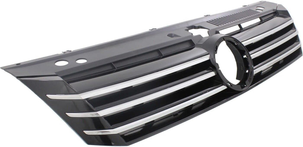 Front Grille Primed Shell and Insert Plastic for 2012-2015 Volkswagen Passat