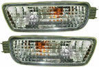 7-Piece Front Bumper Kit: Chrome Bumper Steel, Primed Lower Valance Panel, Reinforcement, Signal Lights & Brackets (Left & Right) for 2001-2004 Toyota Tacoma