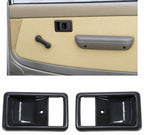 Set of 2 Front Inside Door Handle Cases Gray Plastic Right Passenger & Left Driver Side for 1984-1989 Toyota Pickup, 1984-1987 Corolla & More