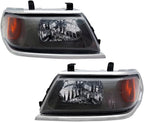 Set of 2 Front Head Light Assembly Left Driver & Right Passenger Side for 2000-2004 Mitsubishi Montero