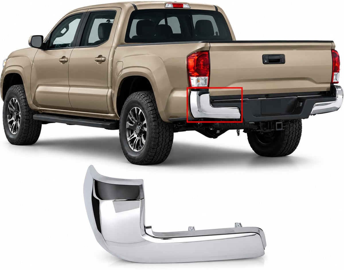 Rear Bumper End Cap Chrome Left Driver Side for 2016-2023 Toyota Tacoma