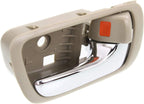 Set of 2 Front & Rear Interior Door Handle Chrome with Beige Plastic Right Passenger & Left Driver Side for 2002-2006 Toyota Camry