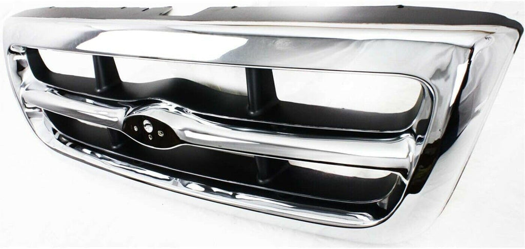 5-Piece Front Grille Kit: Chrome Grille Shell & Insert, Headlights Assembly & Corner Lamps (Left & Right) for 1998-2000 Ford Ranger