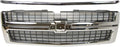Front Grille Chrome Shell & Insert + Hood Molding for 2007-2010 Chevrolet Silverado 2500 HD, 2007-2010 Silverado 3500 HD & More