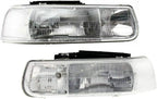 5-Piece Front Bumper Kit: Bumper Face Bar Upper Cover, Headlights Assembly & Moldings (Left & Right) for 2000-2006 Chevrolet Tahoe, 2000-2006 Suburban 1500 & More