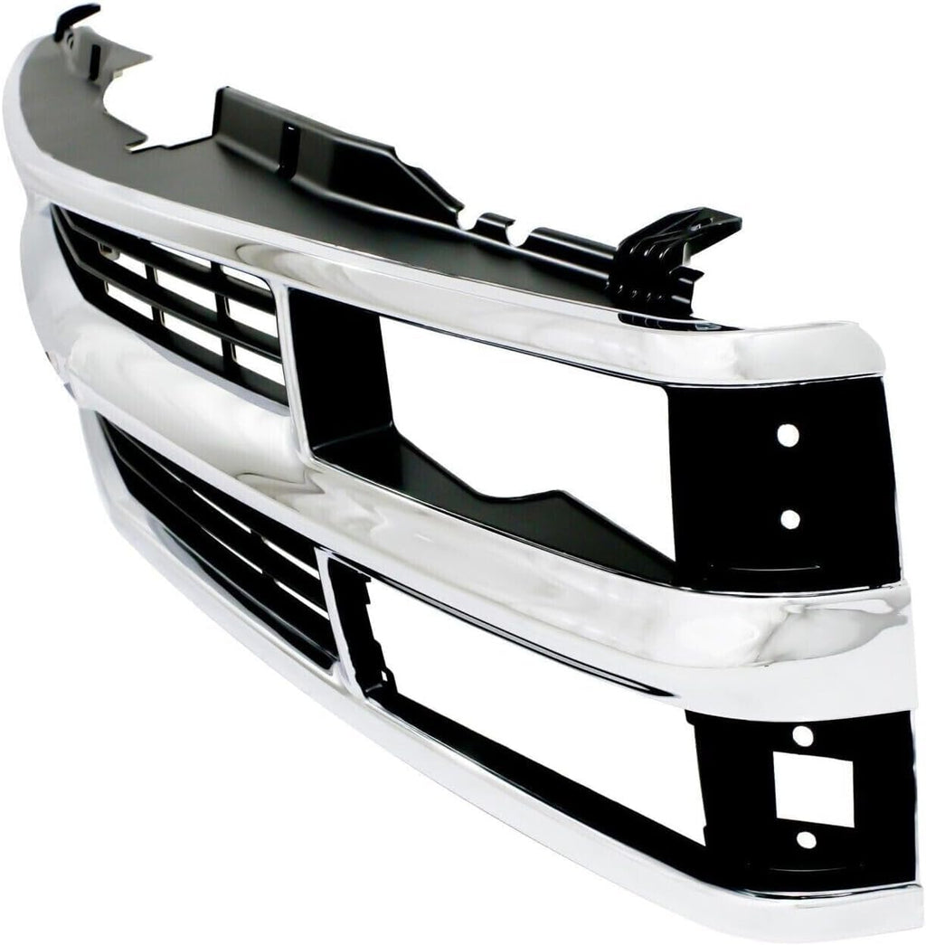 Front Grille Chrome Shell & Insert with Dual Beam Headlamp for 1994-2000 Chevrolet